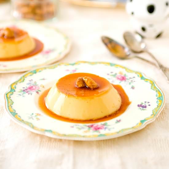 Almond Praline Flan