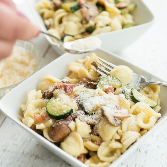 Pancetta, Zucchini & Mushroom Pasta