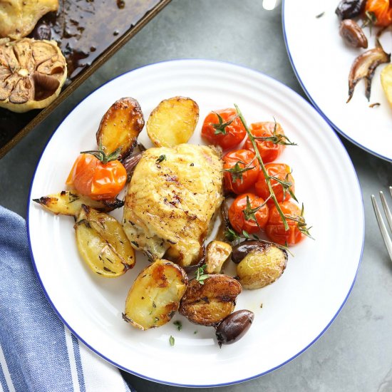 Lemon, Garlic Chicken Tray Bake