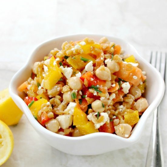 Wheat Berry Chickpea Salad