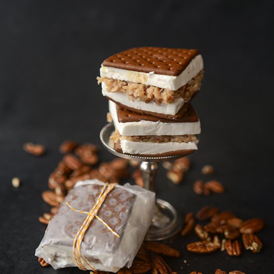 German Chocolate Ice Cream Sandwich