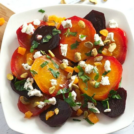 Goat Cheese Beet Salad with Apricot