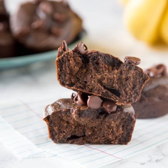 Chocolate Oatmeal Banana Muffins