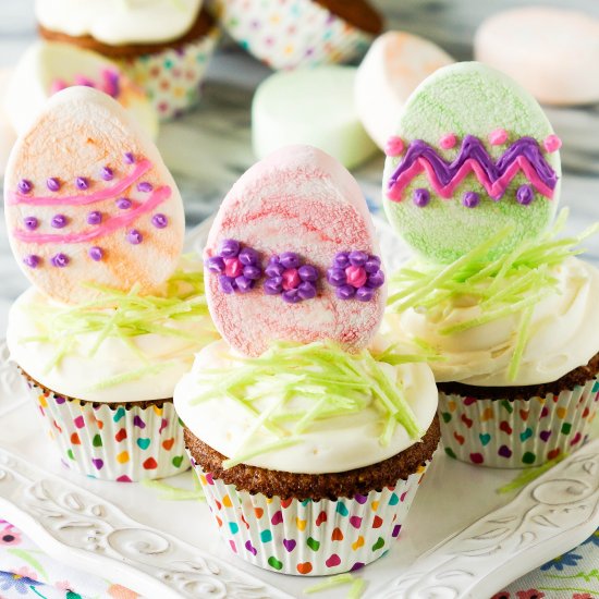 Marshmallow Easter Egg Cupcakes