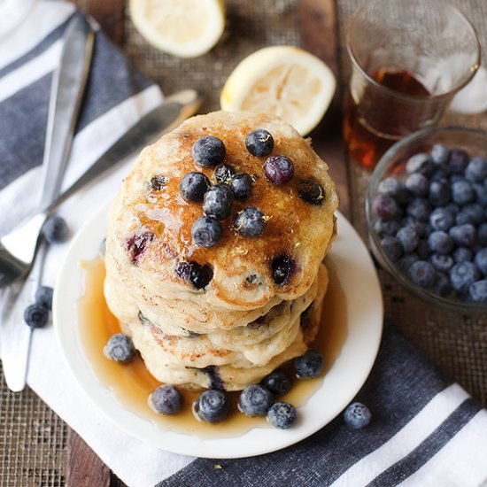 Lemon Blueberry Ricotta Pancakes