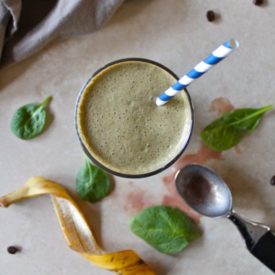 mocha coconut green smoothie shake