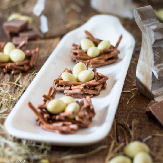 Chocolate Easter Egg Nests