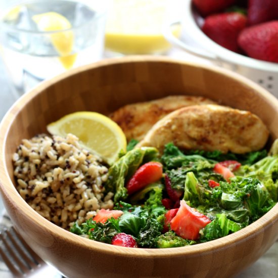 Toasted Kale Salad with Chicken