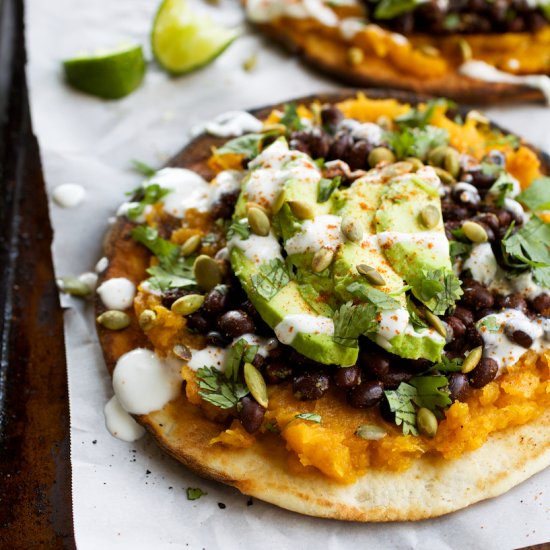 Pita Tostadas with Butternut Squash