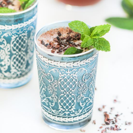 Boozy Cacao Mint Tea Shakes