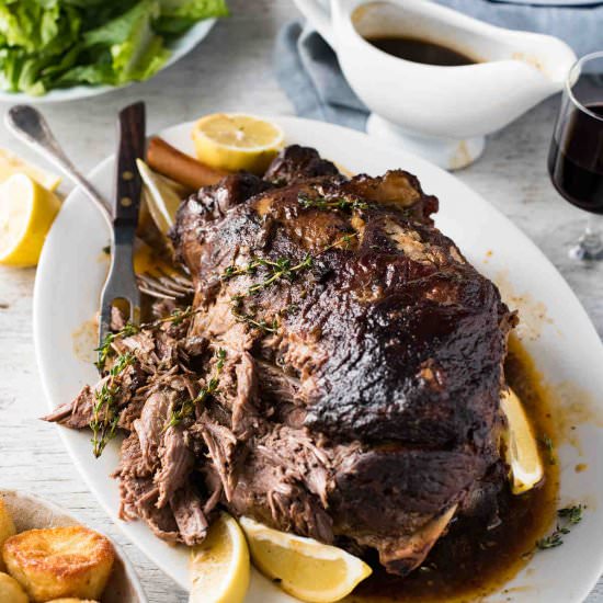 Greek Slow Cooked Leg of Lamb