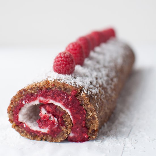 Raw Raspberry Roulade