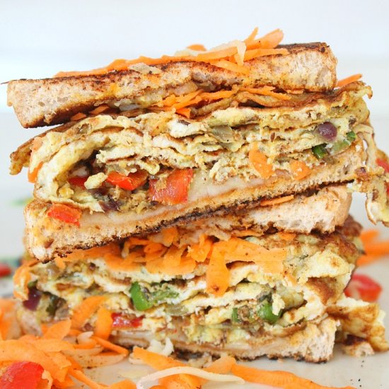 Indian Omelette Breakfast Sandwich