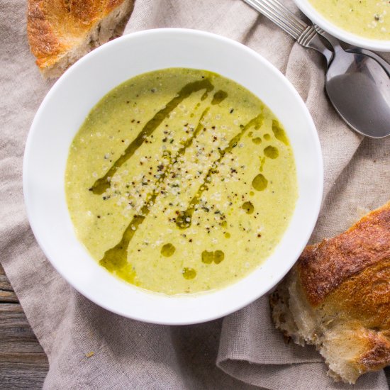 Vegan Asparagus, Leek and Hemp Soup