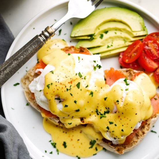 Blender Hollandaise + Eggs Benedict