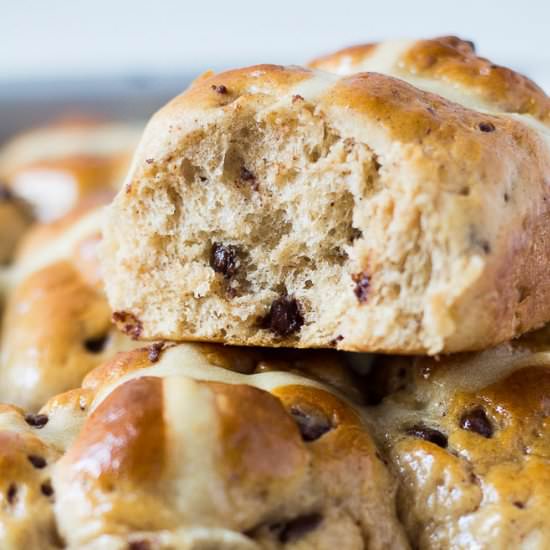 Chocolate and Orange Hot Cross Buns