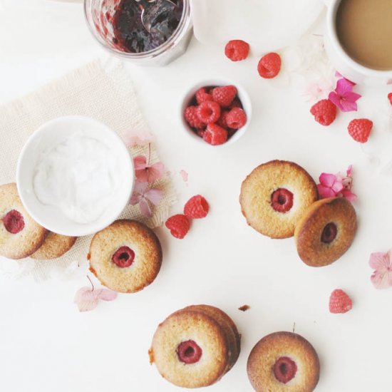 Raspberry Coconut Financiers