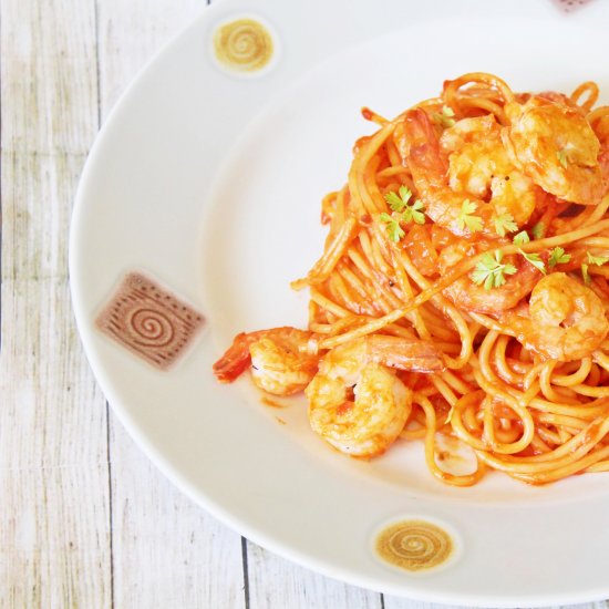 Spaghetti with Shrimps