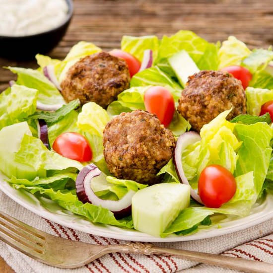 Greek Meatball Salad