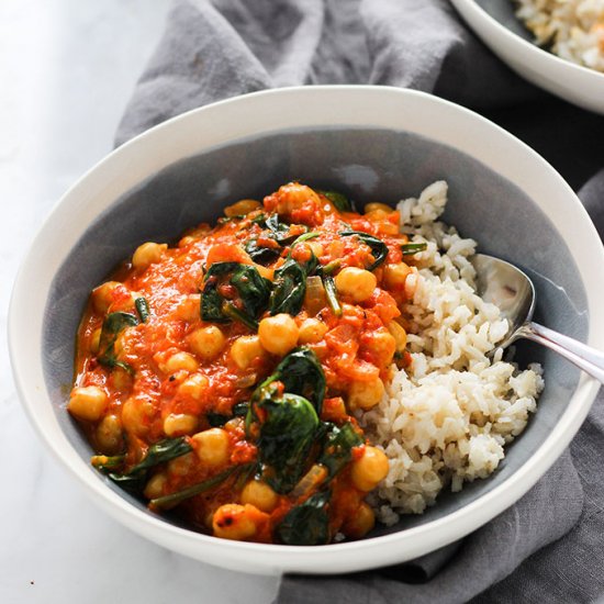 Vegan Red Pepper Chickpea Curry