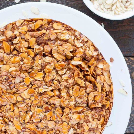 Caramel Almond Upside-Down Cake