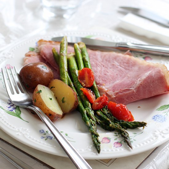 Ham, Potatoes and Asparagus