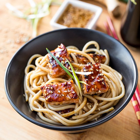 Teriyaki Salmon Noodle Bowls