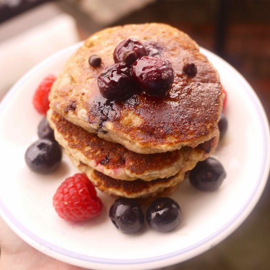 Berry Chocolate Paleo Pancakes