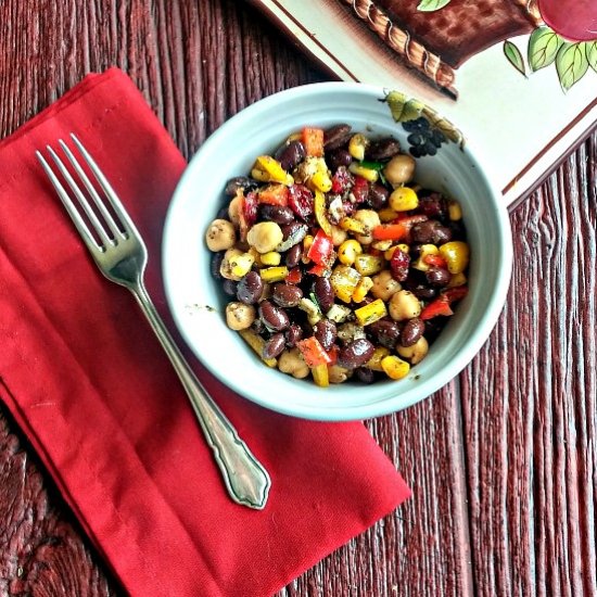 Mediterranean Chickpea & Bean Salad