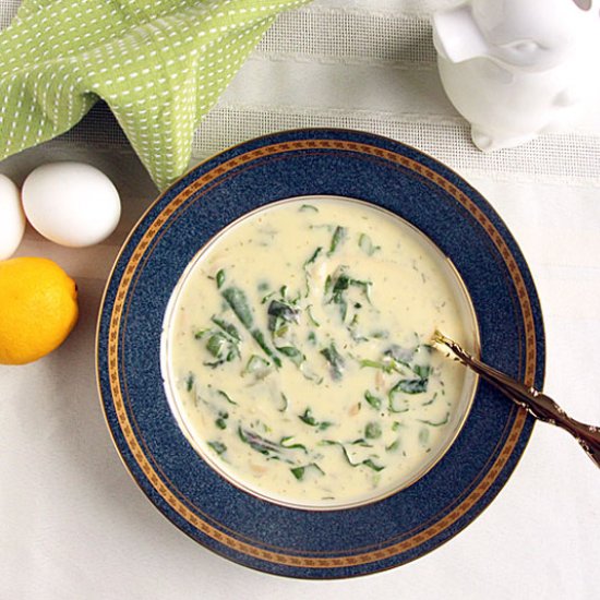 Egg Lemon Soup with Spinach