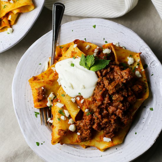 Pappardelle with Za’atar Lamb Sauce