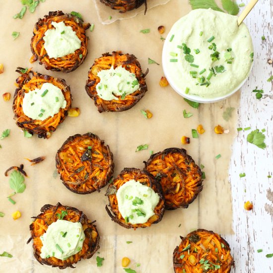 Sweet Potato Fritters+Citrus Cream