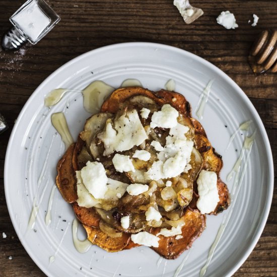 Goat Cheese & Cipollini Potato Pizza