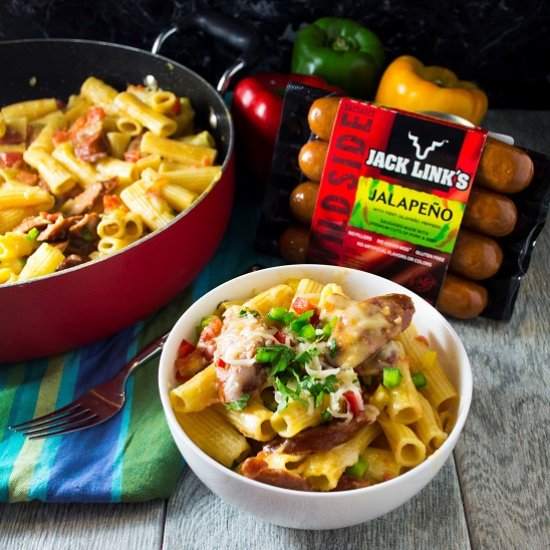 One Pot Jalapeno Sausage Pasta Skillet