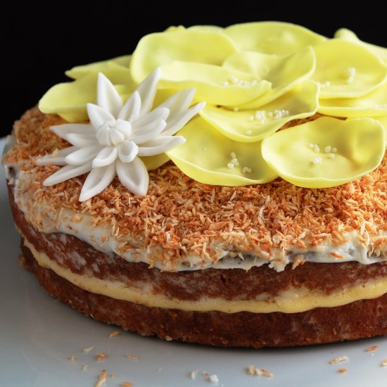 Lemon Curd Coconut Cake