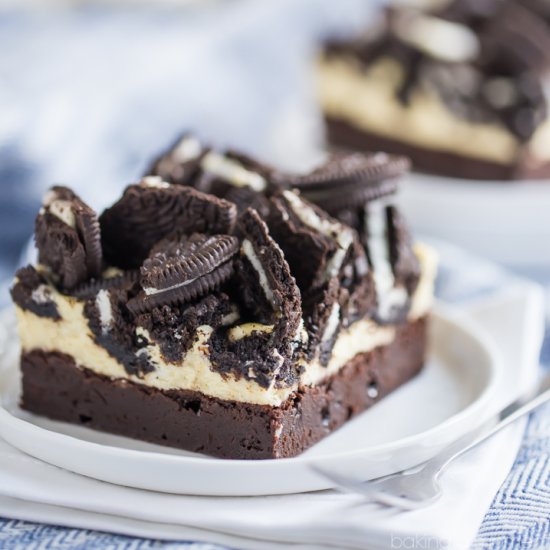 Oreo Cheesecake Brownie Bars