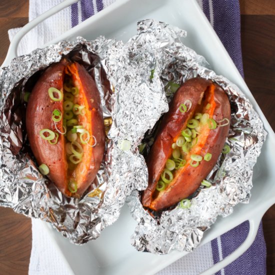 Baked Sweet Potatoes w/ Miso Butter