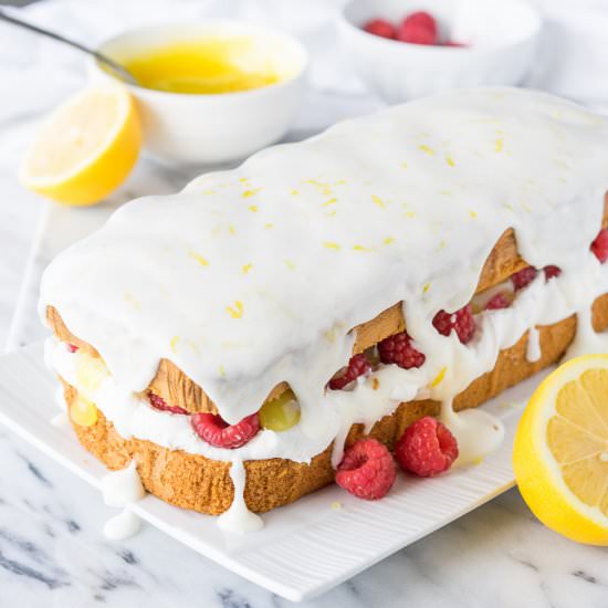 Lemon Raspberry Stuffed Pound Cake