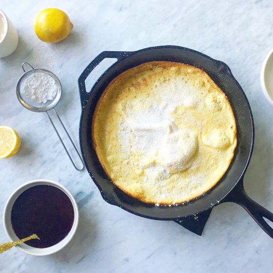 Puffed Pancake + Blackberry Purée