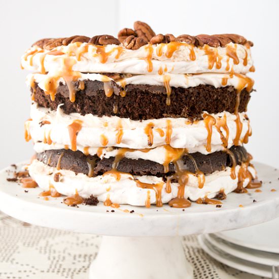 Butterscotch Pecan Dacquoise Cake