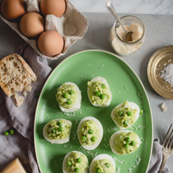 Deviled Eggs with Peas