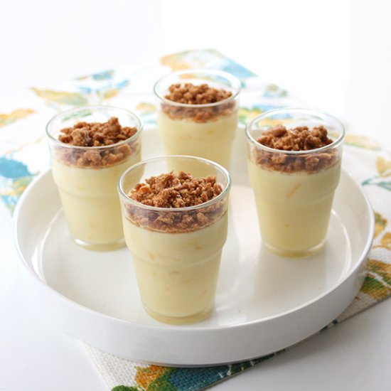 Lemon Pudding with Gingery Crumble