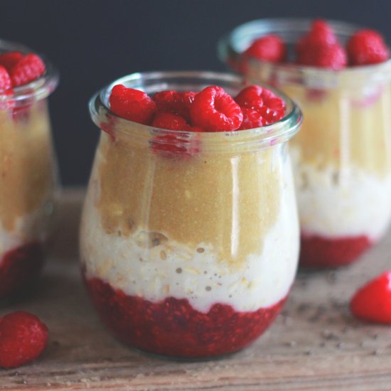 Sweet Tahini Raspberry Oats