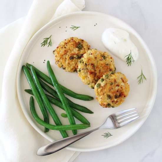 Crispy Baked Spring Chickpea Cakes