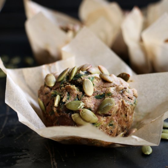 Mushroom Kale Buckwheat Muffins