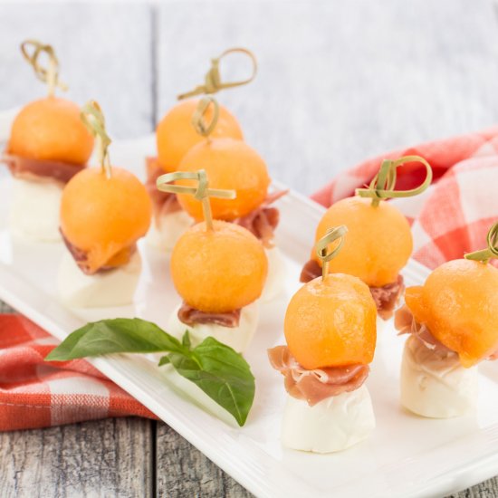 Prosciutto and Melon Skewers