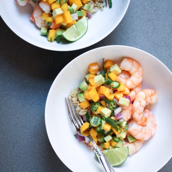 Shrimp and Quinoa With Mango Salsa