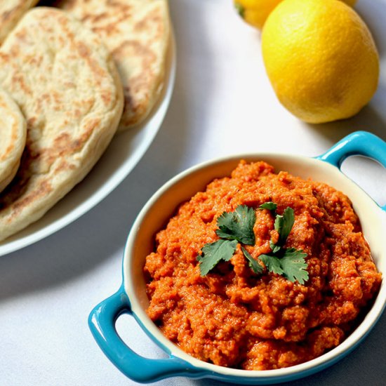 Spiced Roasted Red Pepper Hummus