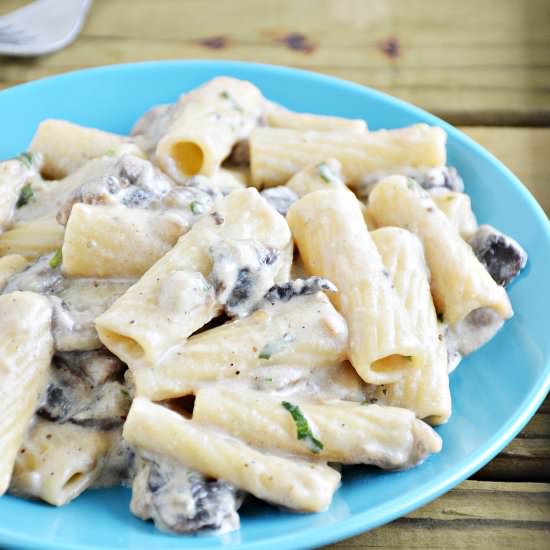 Mushroom Pasta with White Sauce