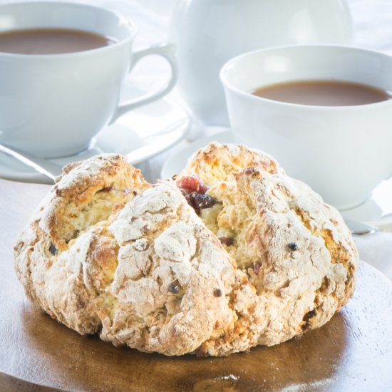 Marzipan and Cherry Soda Bread